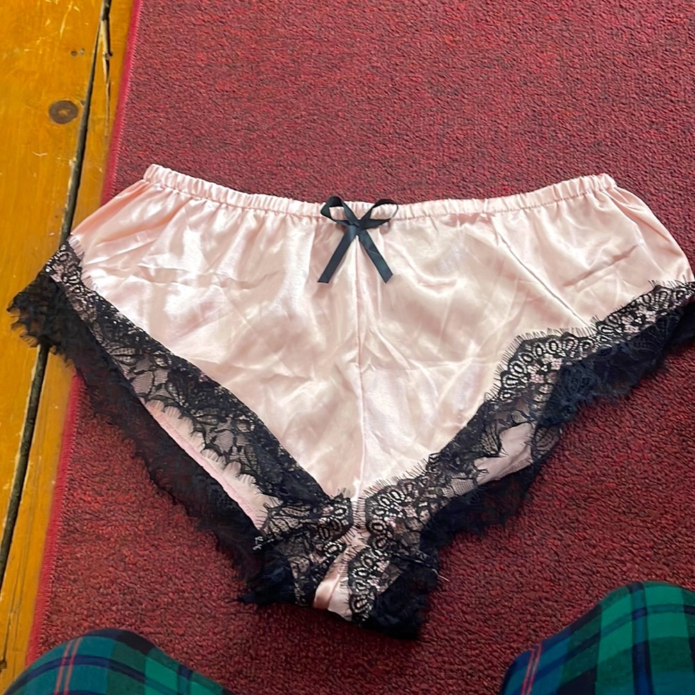 Light pink silk pj shorts